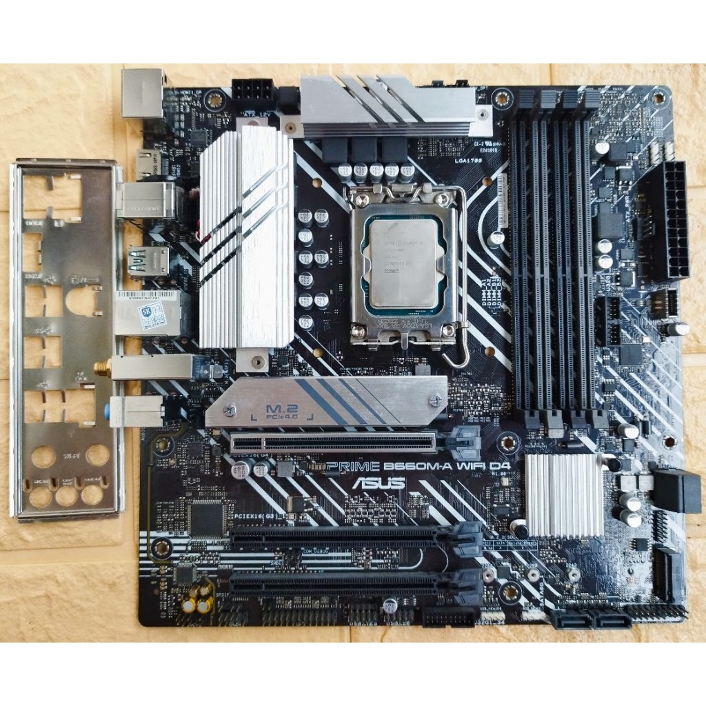 Paket Motherboard + Processor I5 12400f ASUS PRIME B660M A WIFI D4 Like New