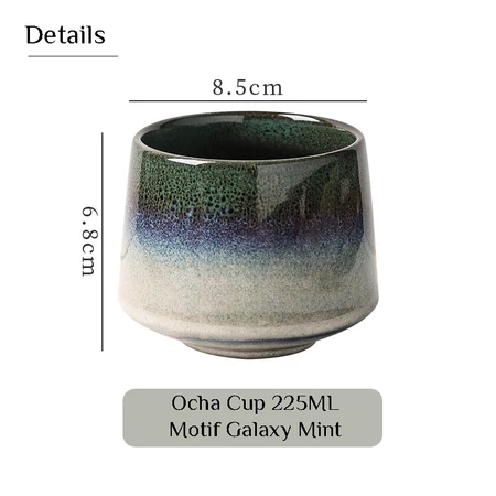 Gelas Keramik Ocha Jepang Korea Mint Galaxy Cantik Mug Caffe Cangkir Ceramik Tebal Tahan Panas