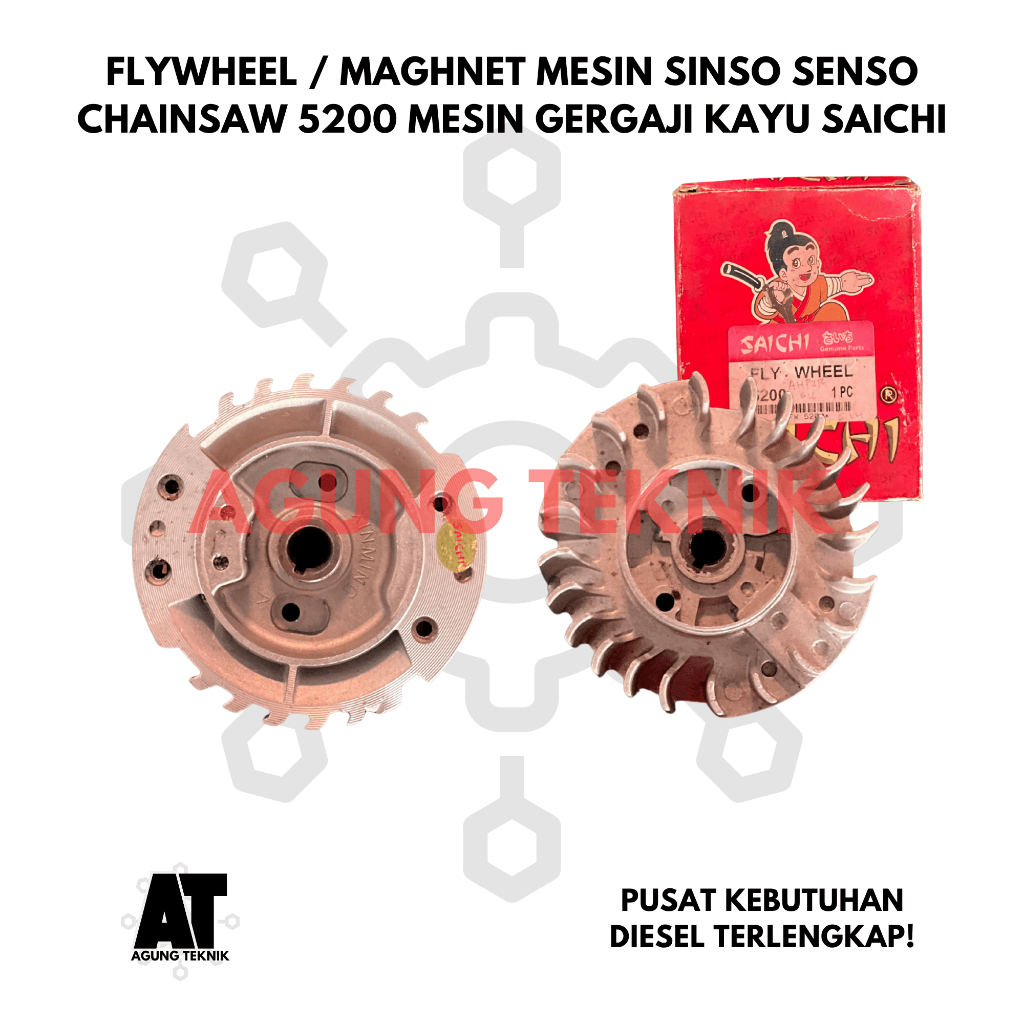 Flywheel Magnit Mesin Sinso Senso Chainsaw 5200 Mesin Gergaji Kayu Saichi