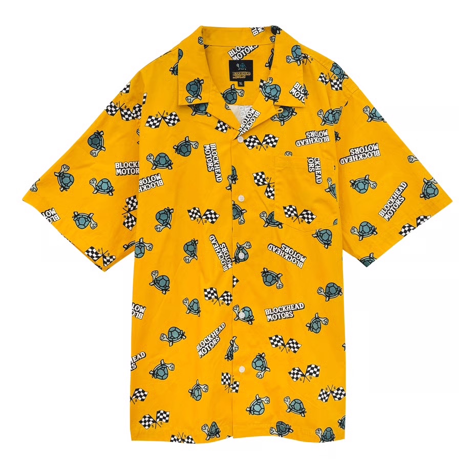 BLOCKHEAD MOTORS PATTERN SHIRT (YELLOW)