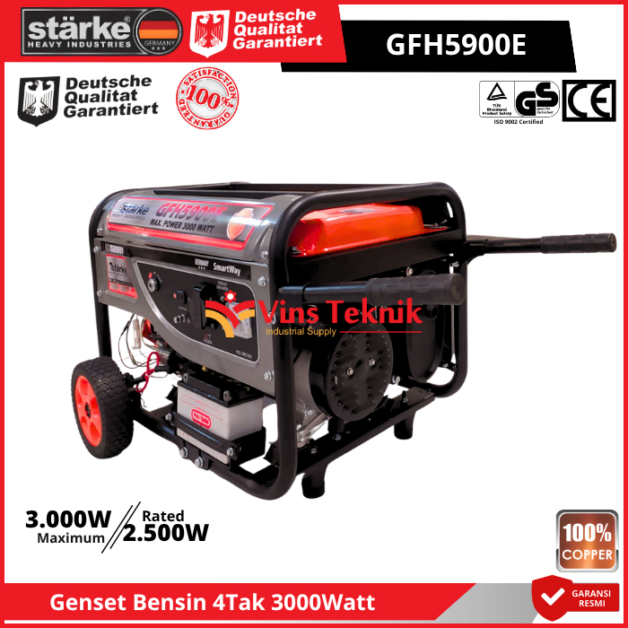 STARKE GFH5900E Mesin Genset Listrik Genset Bensin 4Tak Generator Genset 3000Watt GFH 5900 E