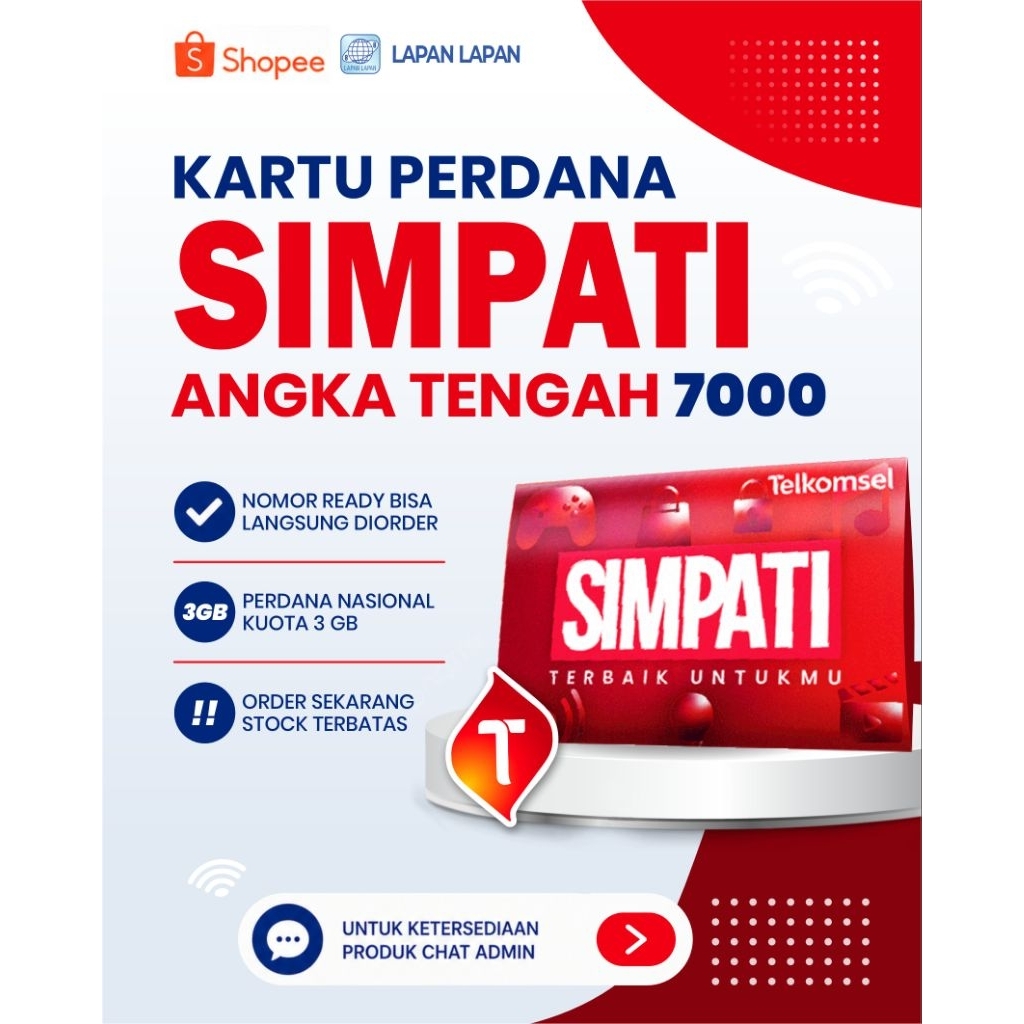 NOMOR CANTIK SIMPATI ANGKA TENGAH 7000