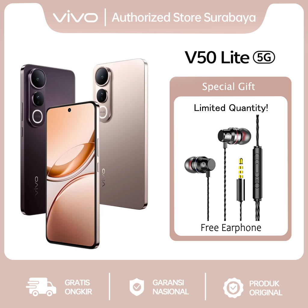 vivo V50 Lite 5G Borderless Immersive Screen, Sony IMX882, 6500mAh Battery+90W Flashcharge, AI Erase
