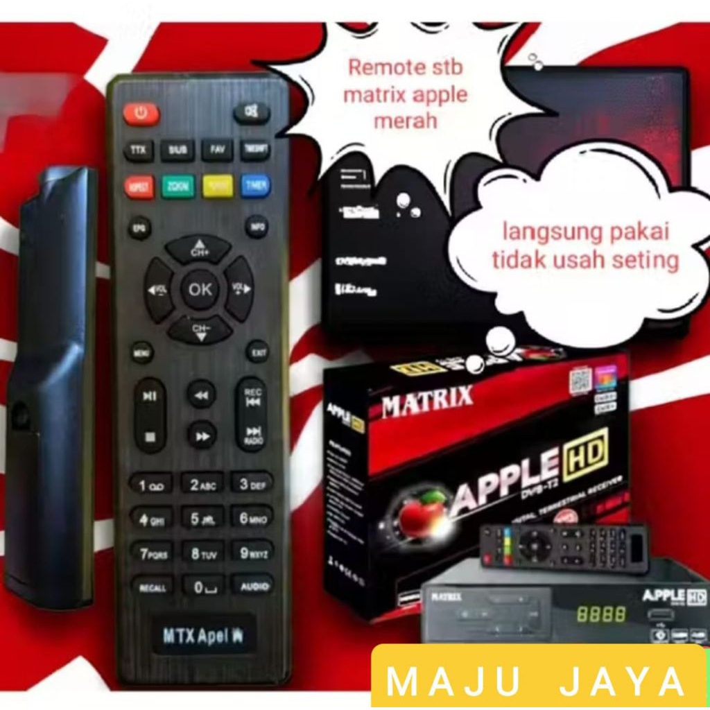 REMOTE SET TOP BOX MATRIX APPLE MERAH