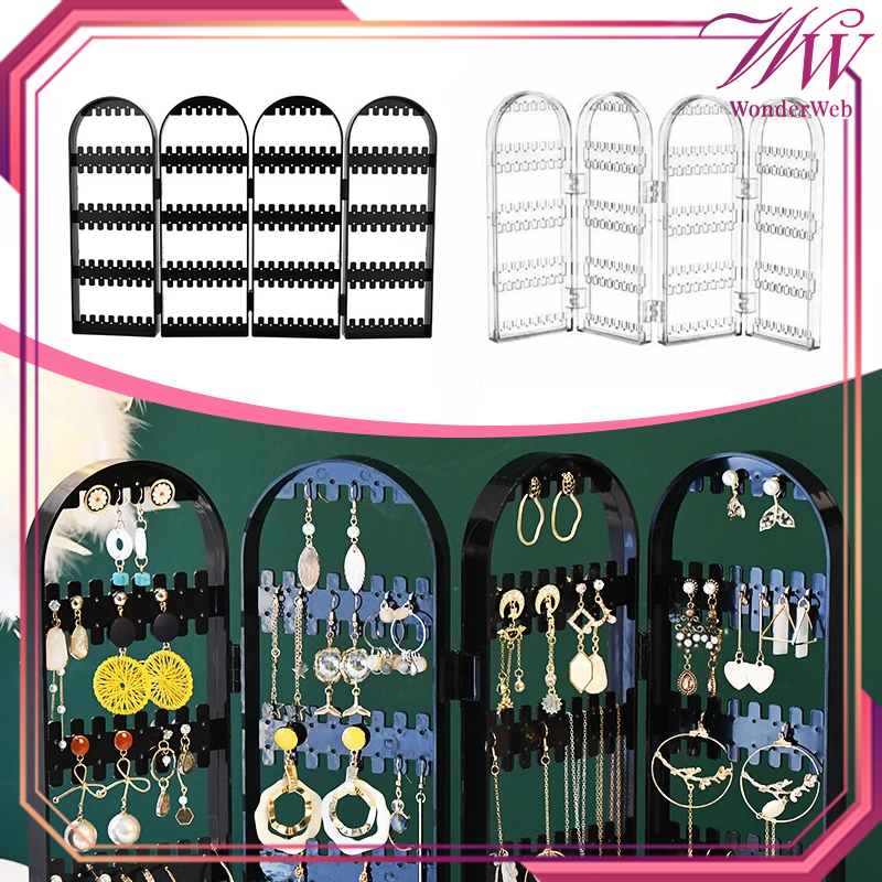 Rak Perhiasan Dan Aksesoris Lipat Rak Anting Anti Debu Tempat Anting Aesthetic Display Anting Organi