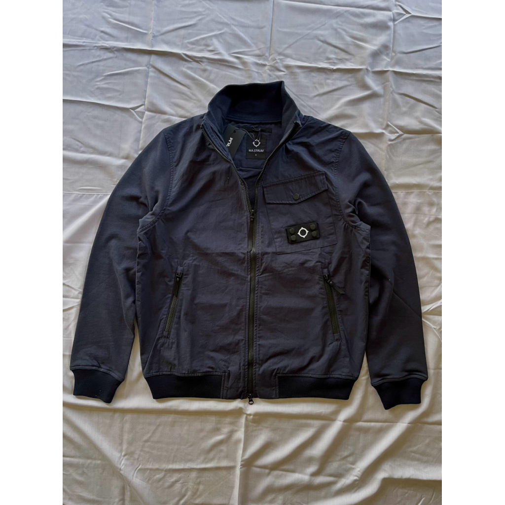 Mastrum Mixed Media Full Zip Jacket Navy