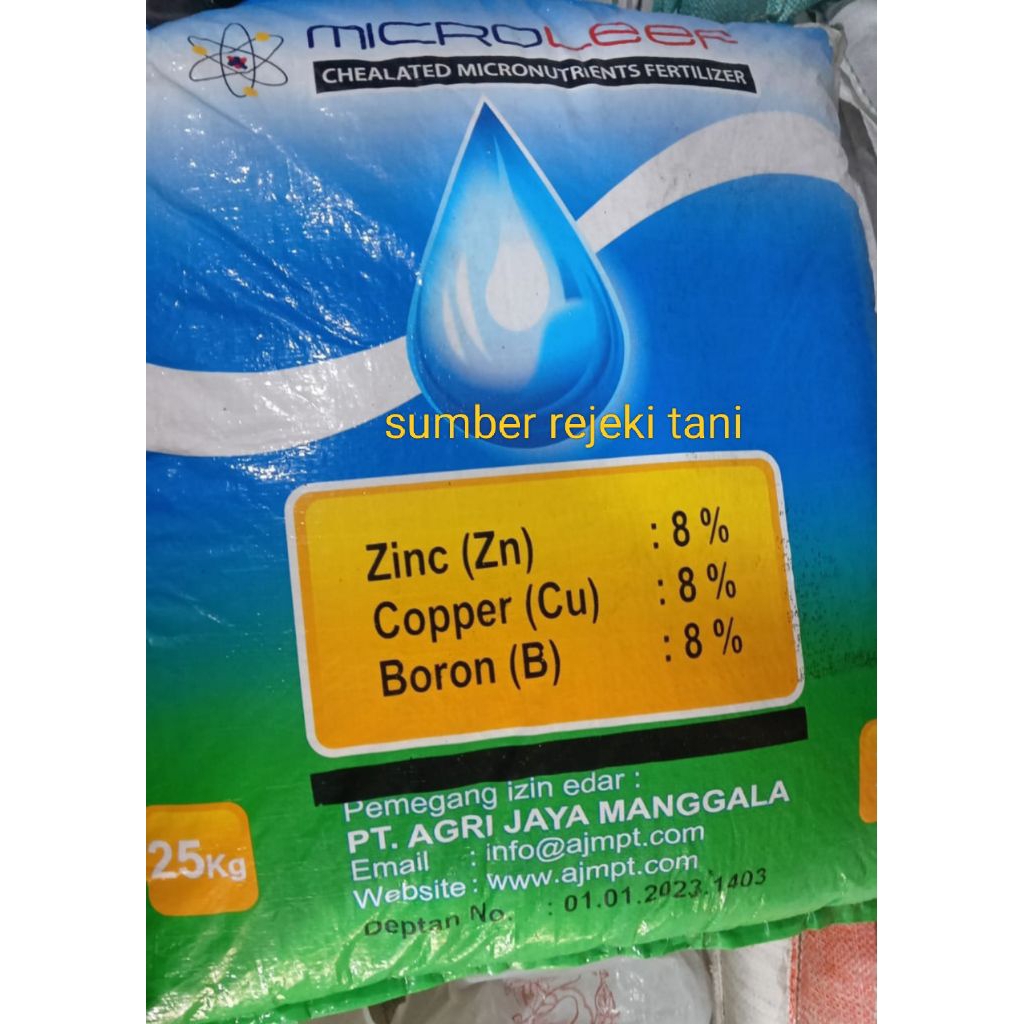 pupuk microleef unsur hara micro zn 8% cu 8% B 8% kemasan 1kg  (REPACKING)