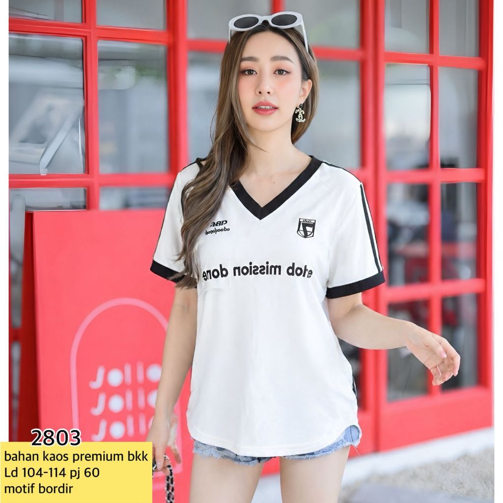 Blouse Kaos Import Bangkok Atasan Kekinian Kaos Terbaru Oufit Atasan Kekinian Pakaian Import Wanita