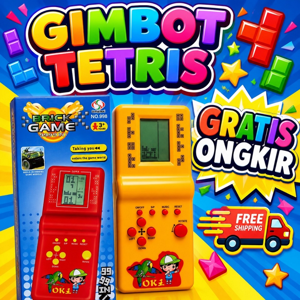 Mainan Kado Ulang Tahun, Murah lebay, Souvenir Ulang Tahun Anak, Gamebot Tetris