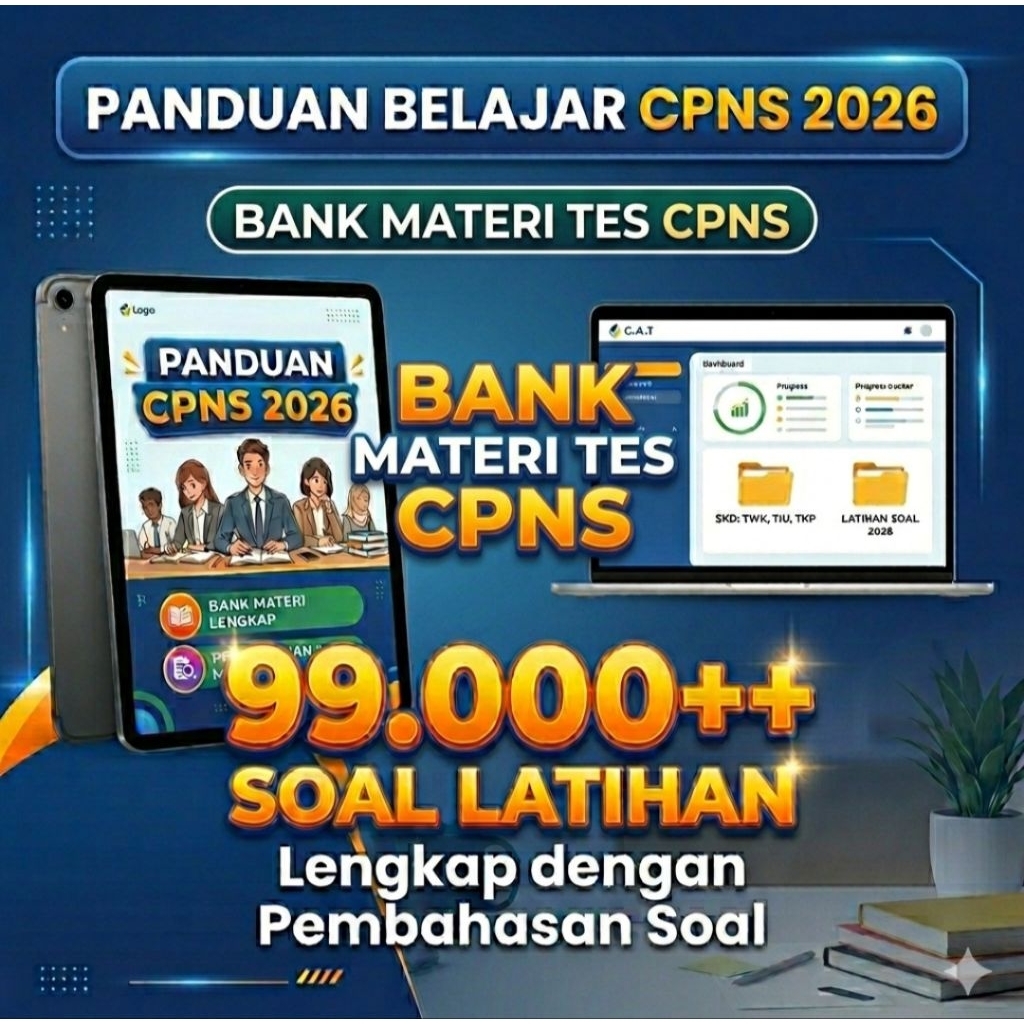 Panduan Belajar CPNS 2026 || Bank Soal CPNS 2026 PDF Lengkap | 99.000++ Soal Latihan + Pembahasan | 