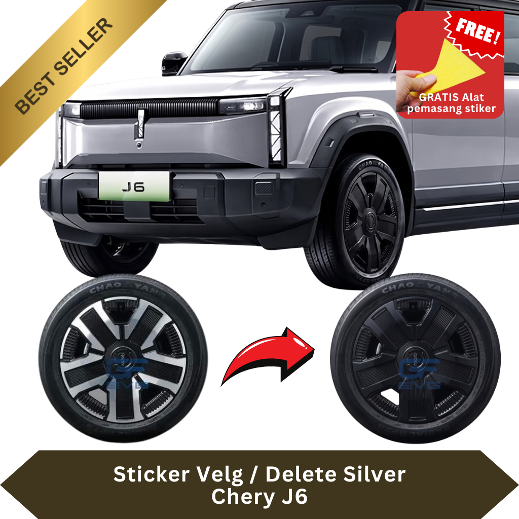 Stiker Delet Silver Velg Chery J6