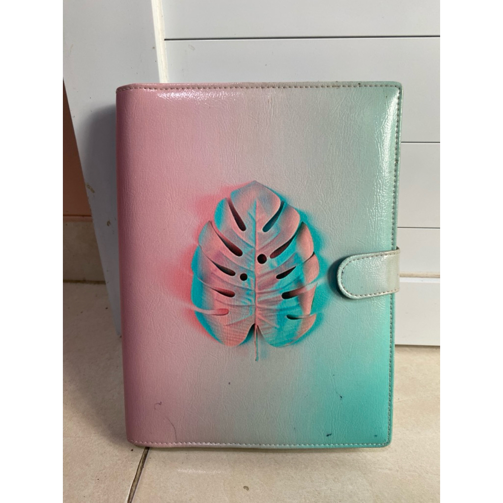 Binder B5 Aesthetic Monstera Leaf - Pastel Gradient | Preloved Ki