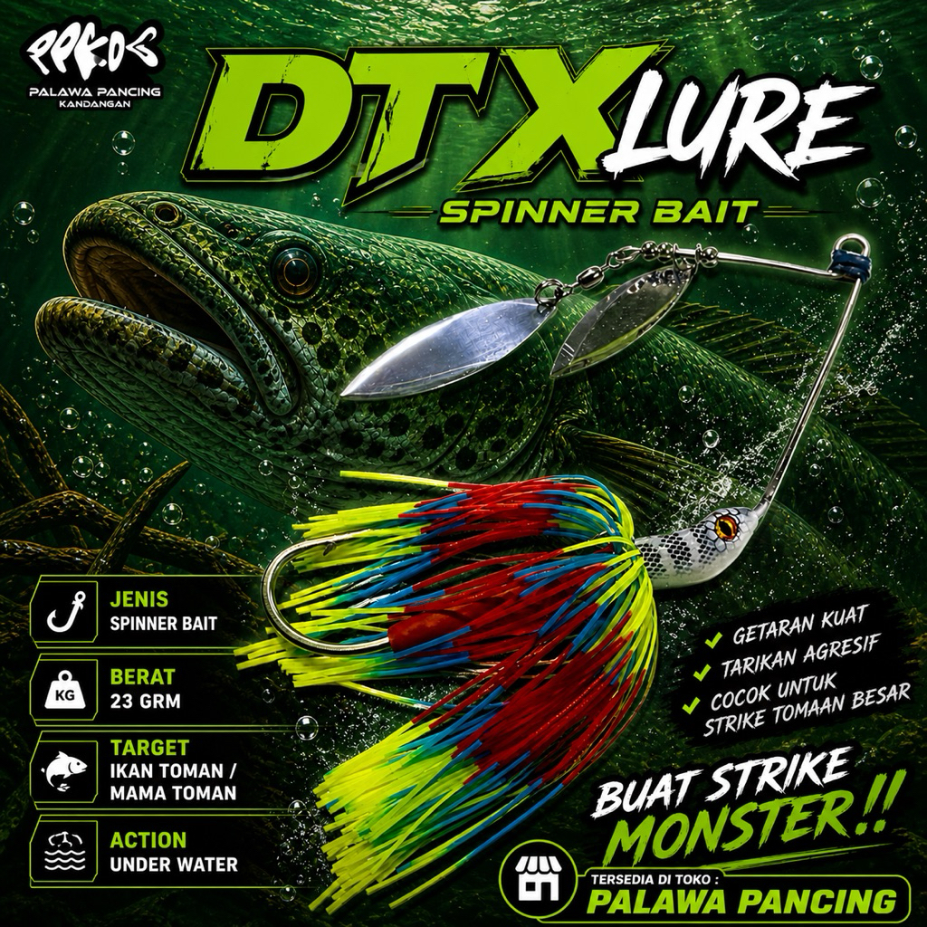 Spiner Bait 23 grm Umpan Casting Toman DTX Lure
