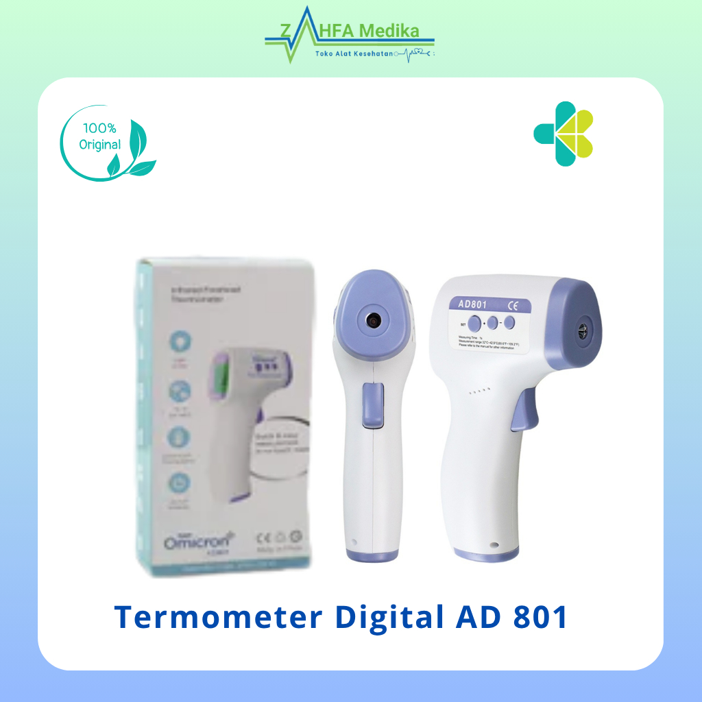 Termometer Digital AD 801 / Thermometer Thermogun Tembak Suhu Infrared Non Contact AD801
