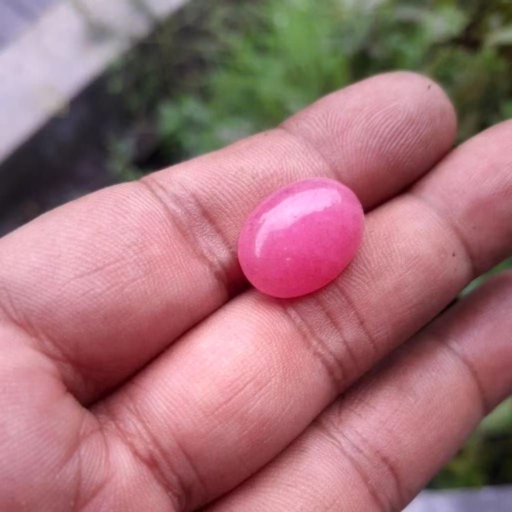 batu akik giok aventurin merah muda Madagaskar 18mm terbaik