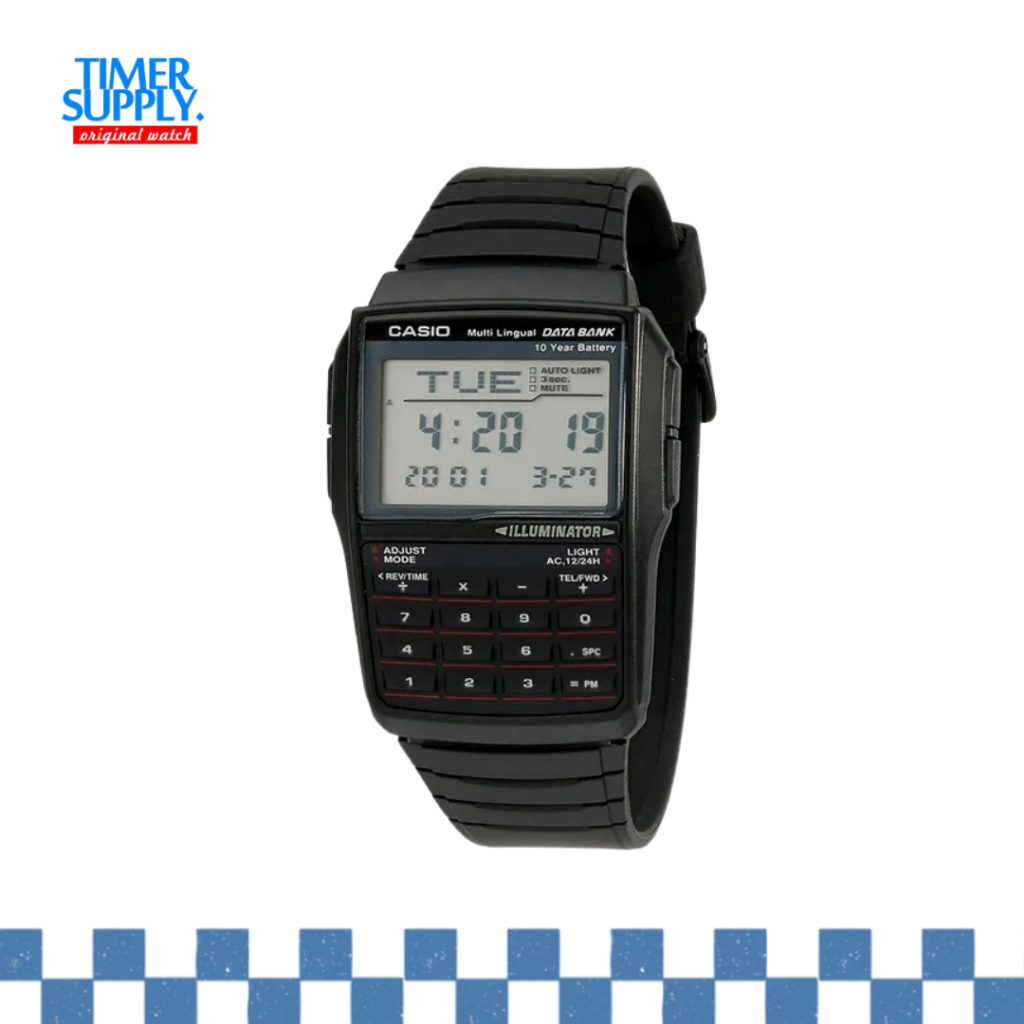 Jam Tangan Unisex Casio DBC-32-1A Digital Databank Kalkulator Hitam DBC32 Original Garansi Resmi 1 T