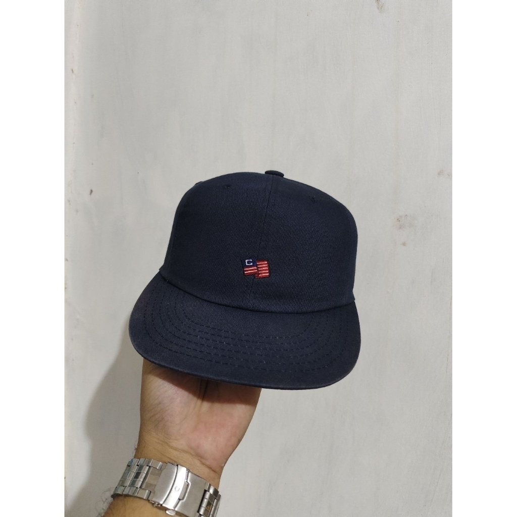 Topi six panel covernat cap logo small flag