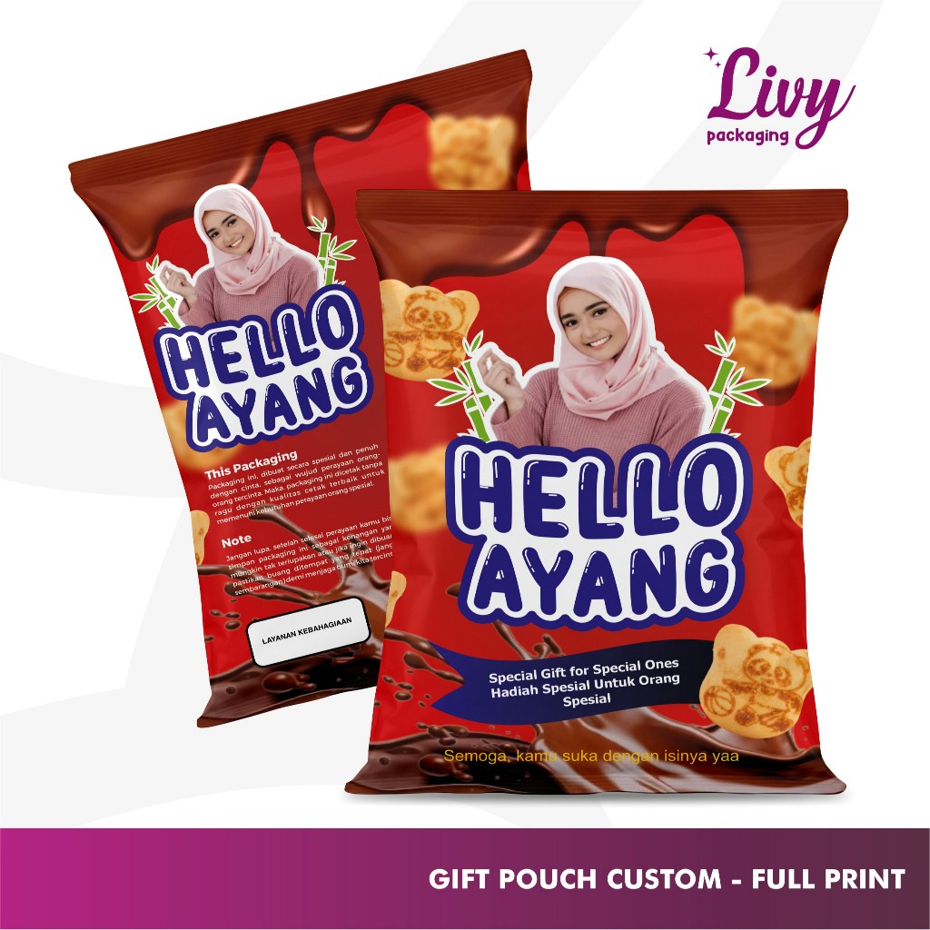 Livy Packaging - Kemasan Kado Jumbo Custom Full Print Pouch Ulang Tahun Ziplock