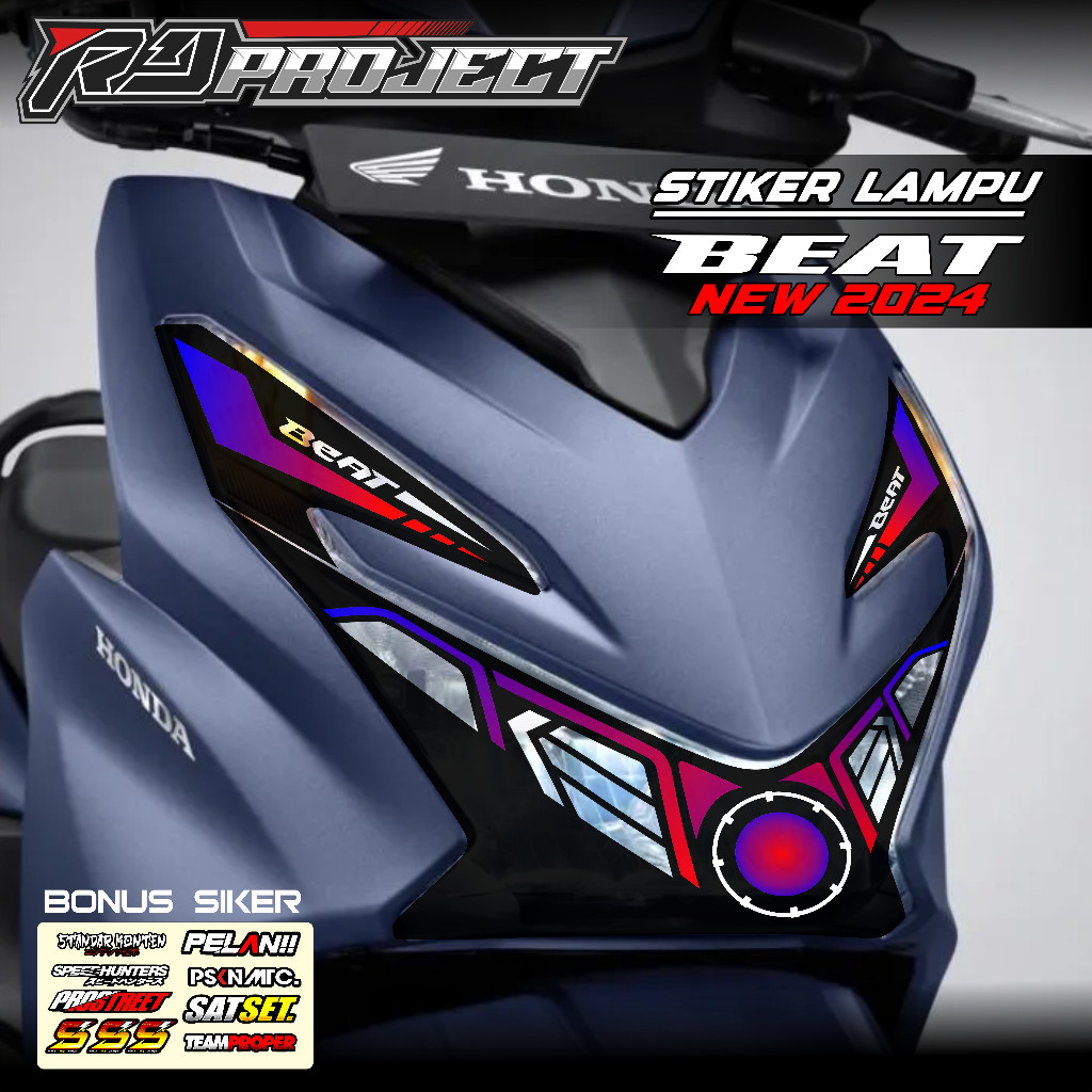 STICKER VARIASI LAMPU ALIS MOTOR BEAT DELUXE 2020 2021 2022 2023 - STICKER LAMPU ALIS DEPAN BEAT NEW