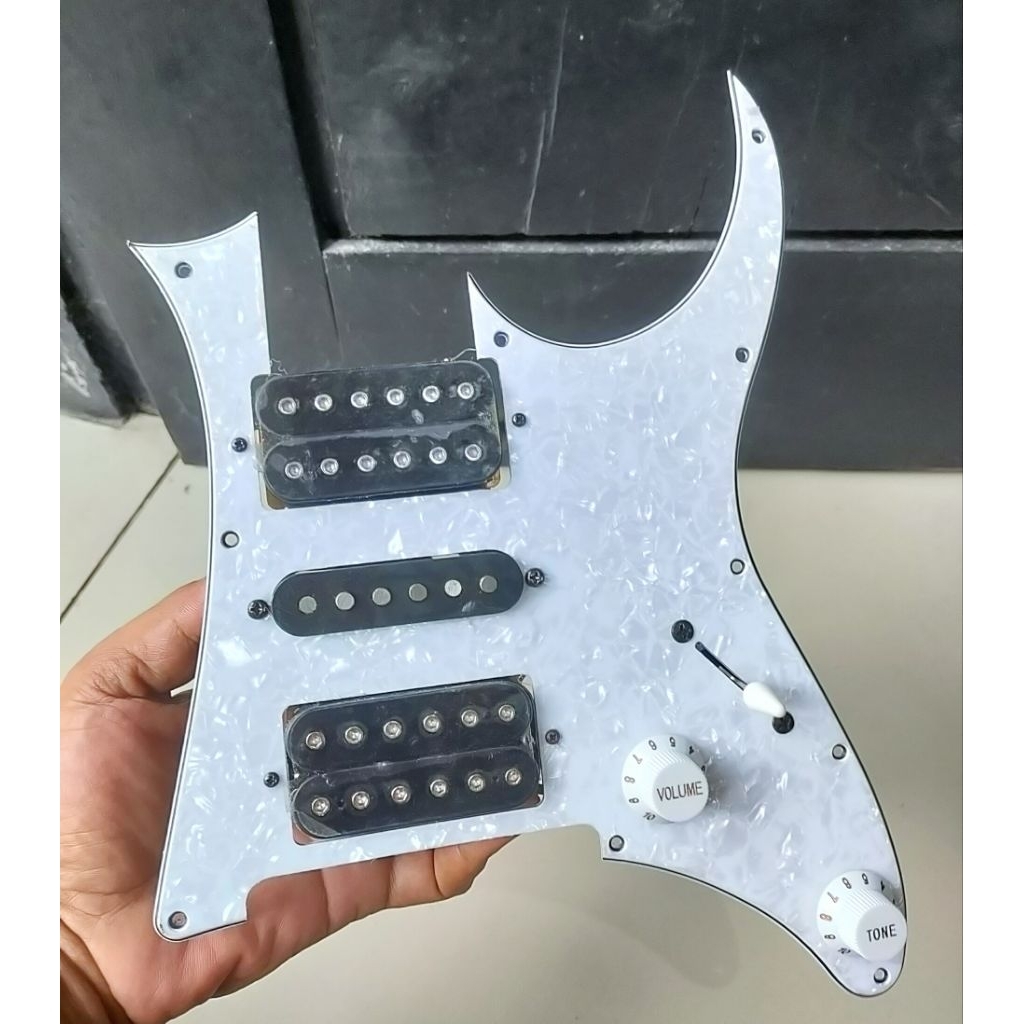 Pickup Gitar Ibanez Quantum Pickguard white Pearl wiring set Original