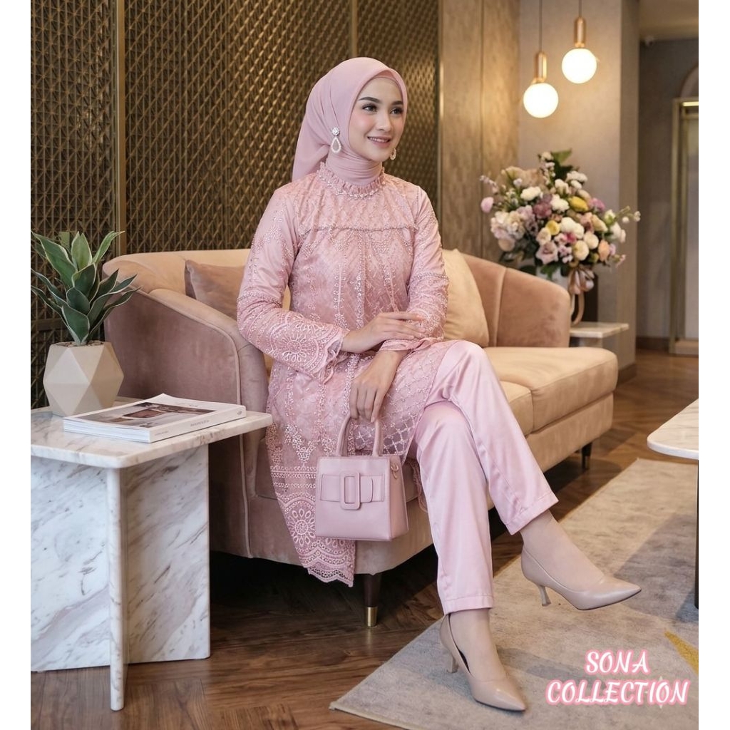 ELORA SET CELANA//BAJU PESTA//BAJU WISUDA//KEBAYA//KEBAYA MODERN//KEBAYA CELANA//SET KEBAYA CELANA//