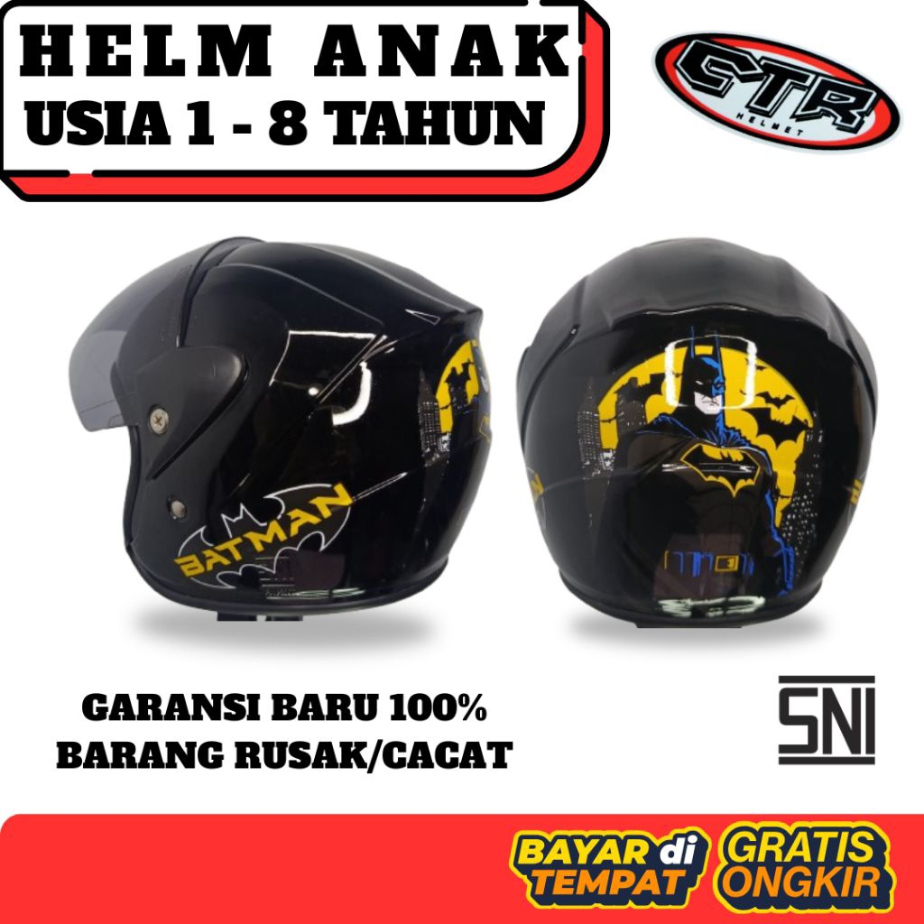 Helm Anak Kecil Usia 1 2 3 4 Tahun Laki Laki Perempuan Motif Karakter Lucu Premium