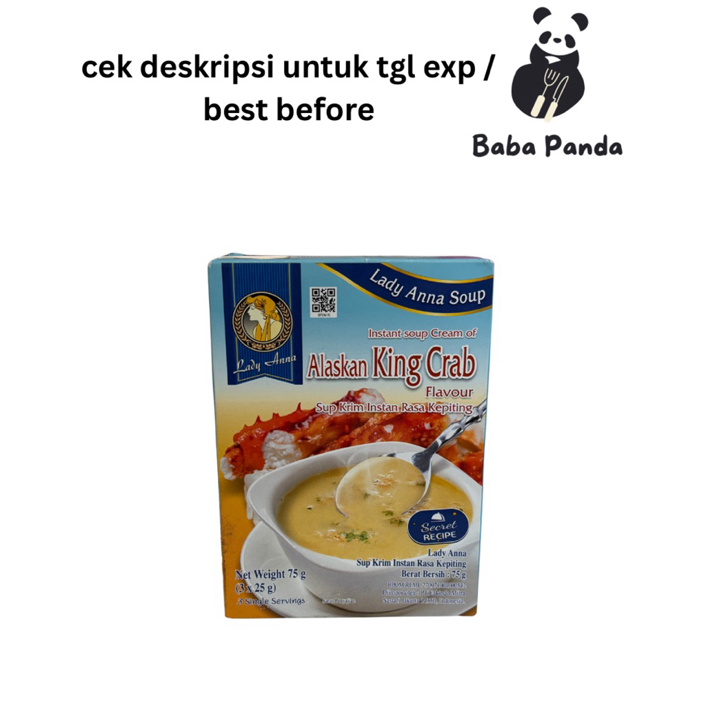Lady Anna Soup Alaskan King Crab 75g (3x25g) – Sup Kepiting Instan