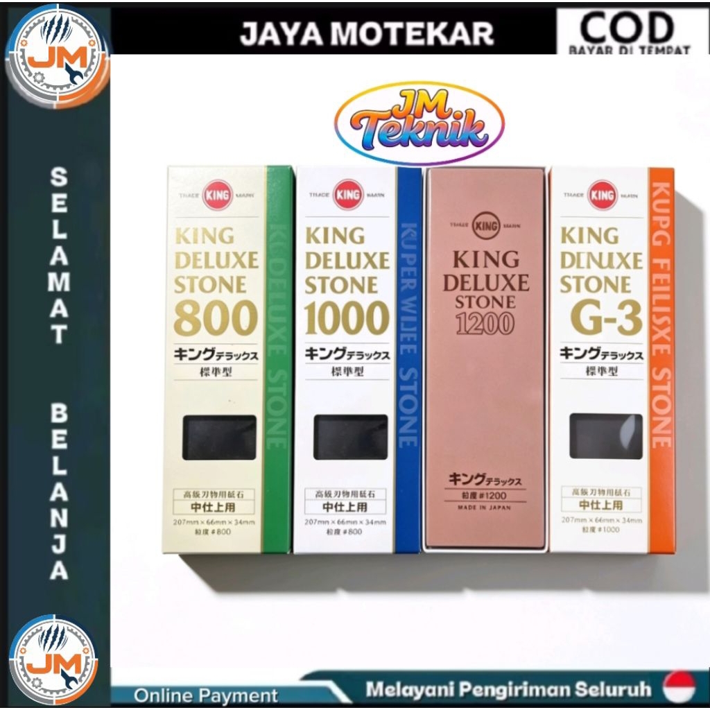 Batu Asah Pisau King Deluxe Stone #800 #1000 #1200  #2000  #3000 #6000 #8000 - Original Jepang