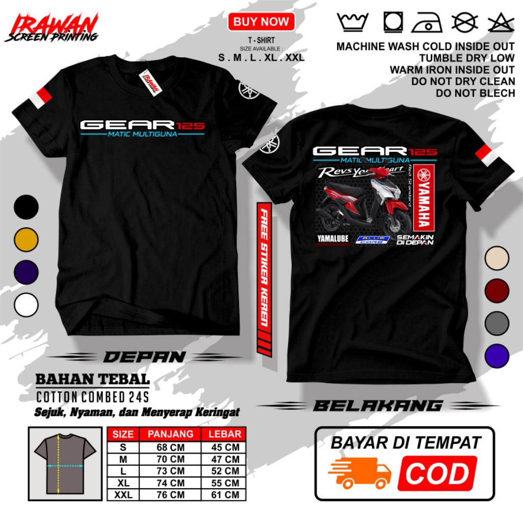 KAOS YAMAHA GEAR 125 TAHUN 2025 - RED STANDARD