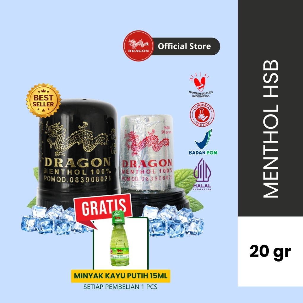 PROMO SPESIAL MENTHOL GOSOK CAP DRAGON (Po'peng) BELI HSB 1 PCS GRATIS MINYAK KAYU PUTIH 1 PCS HSB, 
