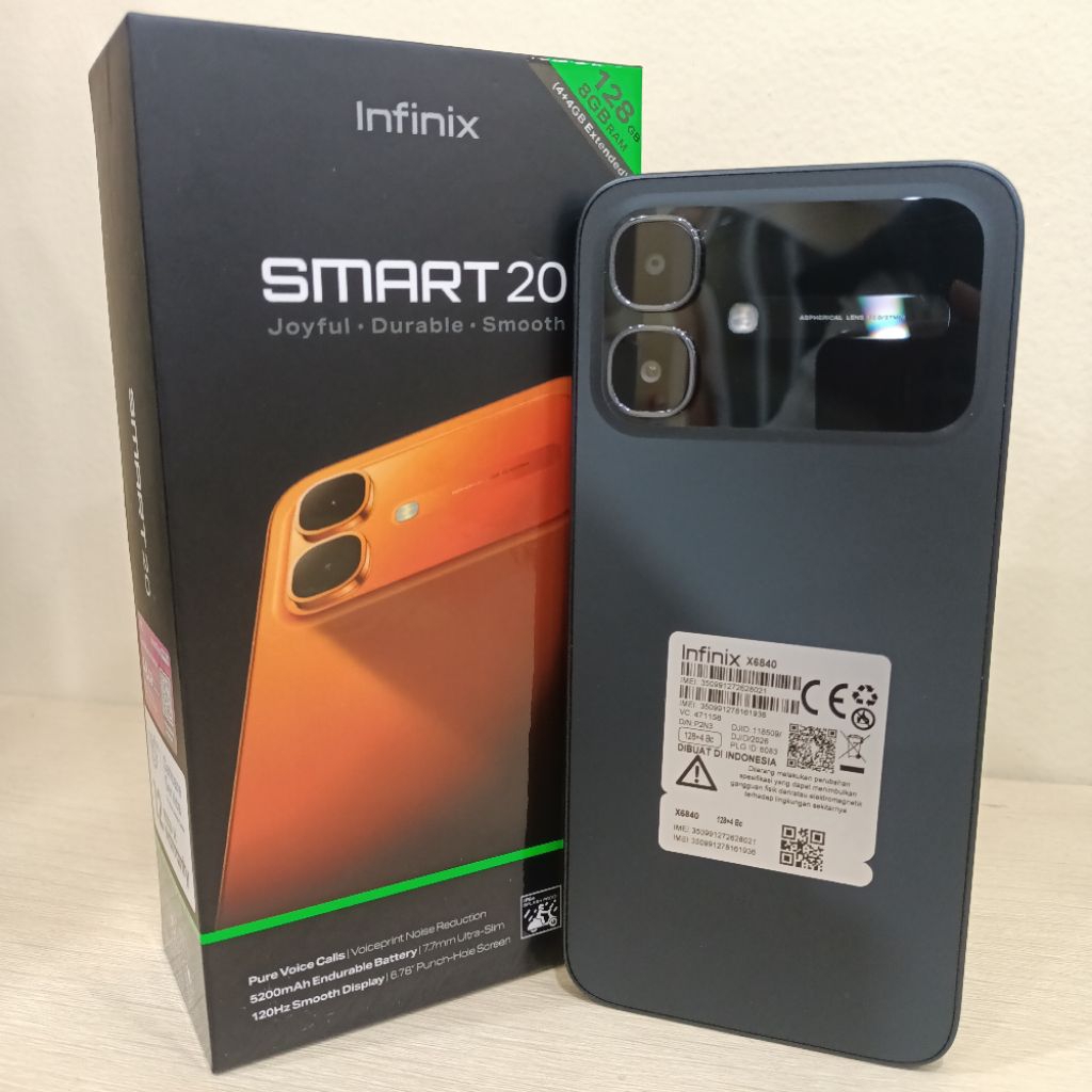 Handphone Infinix Smart 20 Ram 4 128 GB BNOB Like New