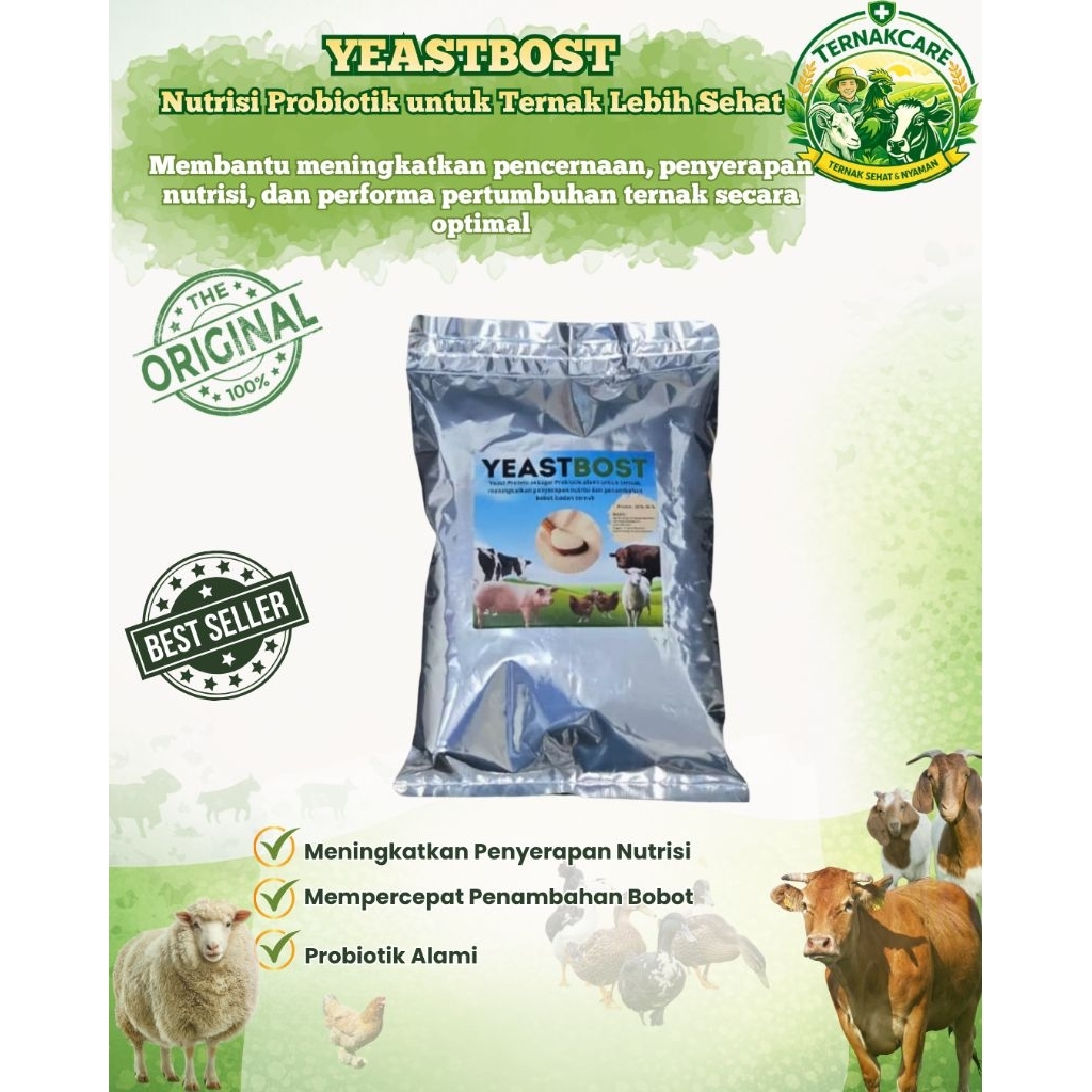 [ternak] YeastBost Feed Grade 1KG- Yeast Protein untuk Ternak, Meningkatkan & Memacu Pertumbuhan