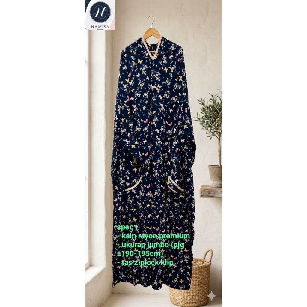 Mukena terusan jumbo kain rayon premium