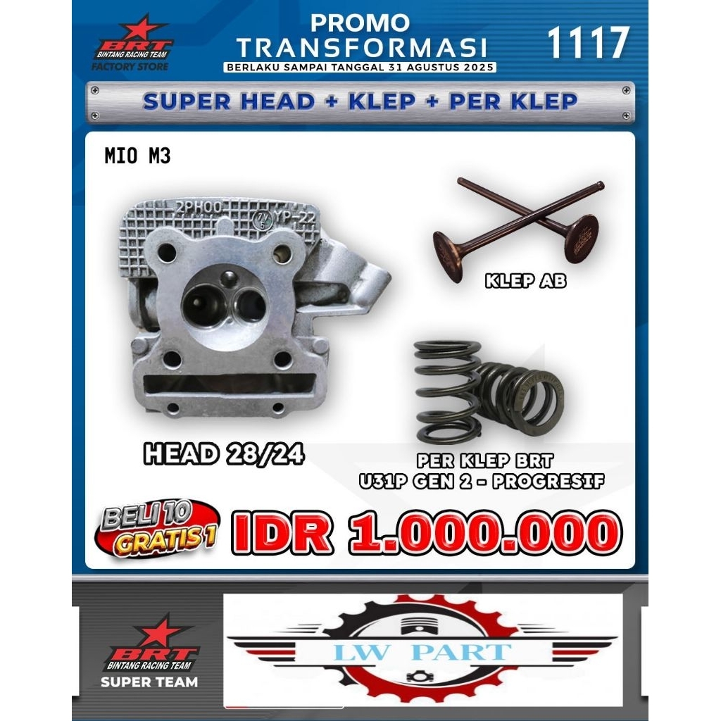 HEAD MIO M3 -BRT - MENTAHAN HEAD 28/24 + KLEP + PER KLEP