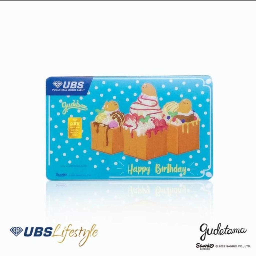 ubs logam mulia gudetama happy birthday 0,25 gr