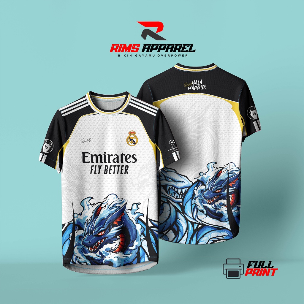 JERSEY REAL MADRID BLUE DRAGONS FANTASY TERBARU