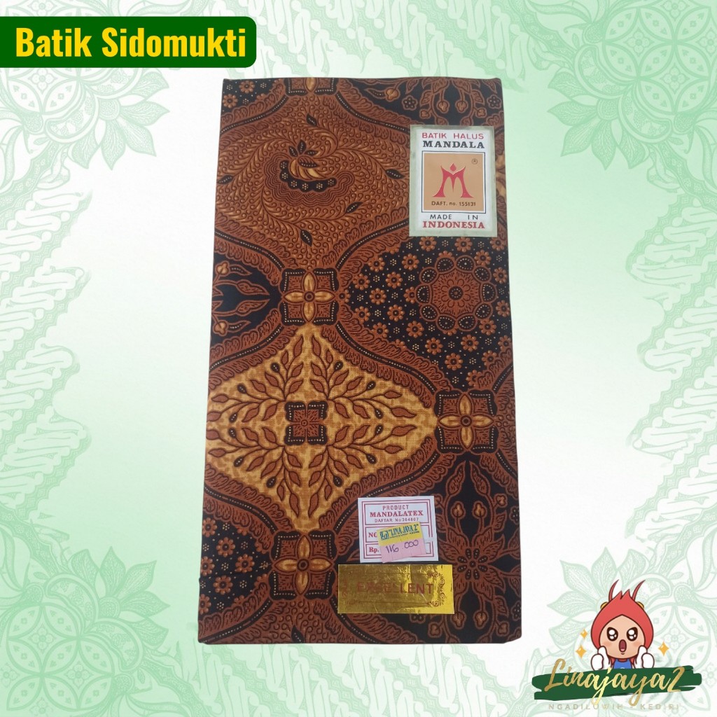 BATIK MANDALA MOTIF SIDOMUKTI TRADISIONAL SOLO BAHAN KATUN PRIMISIMA BERKUALITAS EKSPOR ORIGINAL MAD