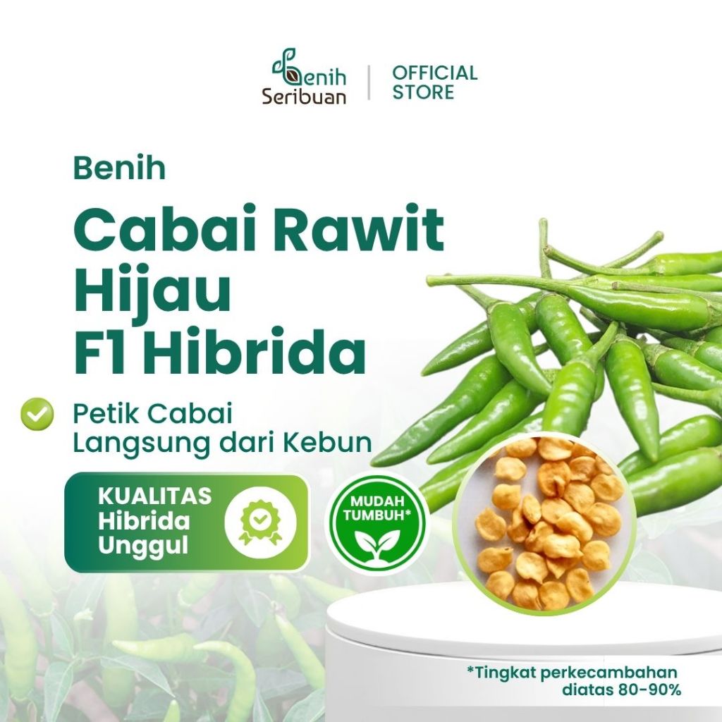 Benih Seribuan - 10 Benih Cabe Rawit Hijau F1 Hibrida