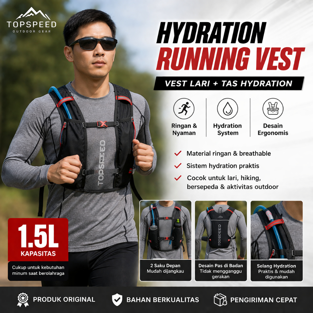 Tas Sepeda Hydropack Running -Tas Hydropack Sepeda Plus Waterblader kapasitas 5L Termurah