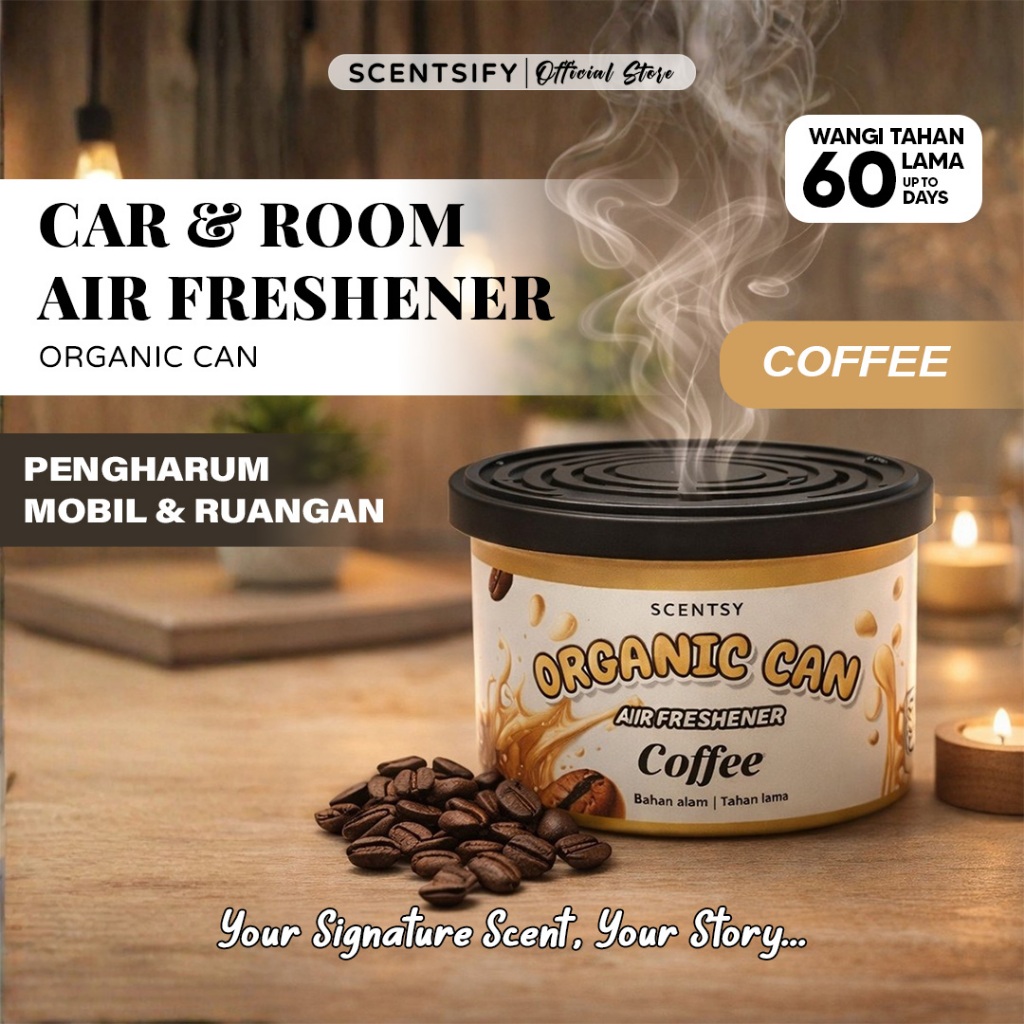 SCENTSY Parfum  COFFE Mobil & Ruangan Organic Can Tahan Lama Anti Mabuk Pusing Mual Pengharum Ruanga