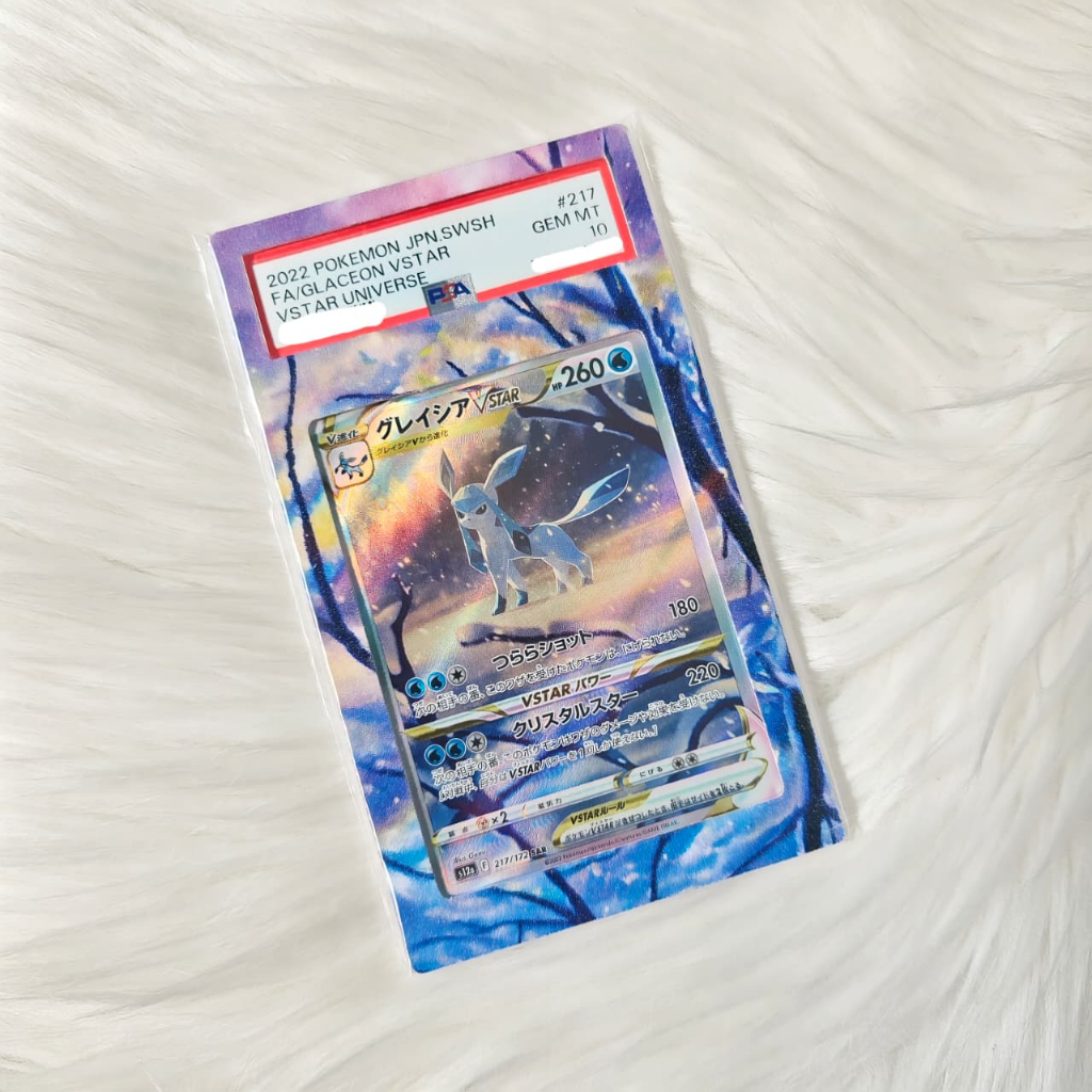 Kartu Pokemon TCG Glaceon Vstar PSA 10 Eeveelutions JP #217 + Extended Art