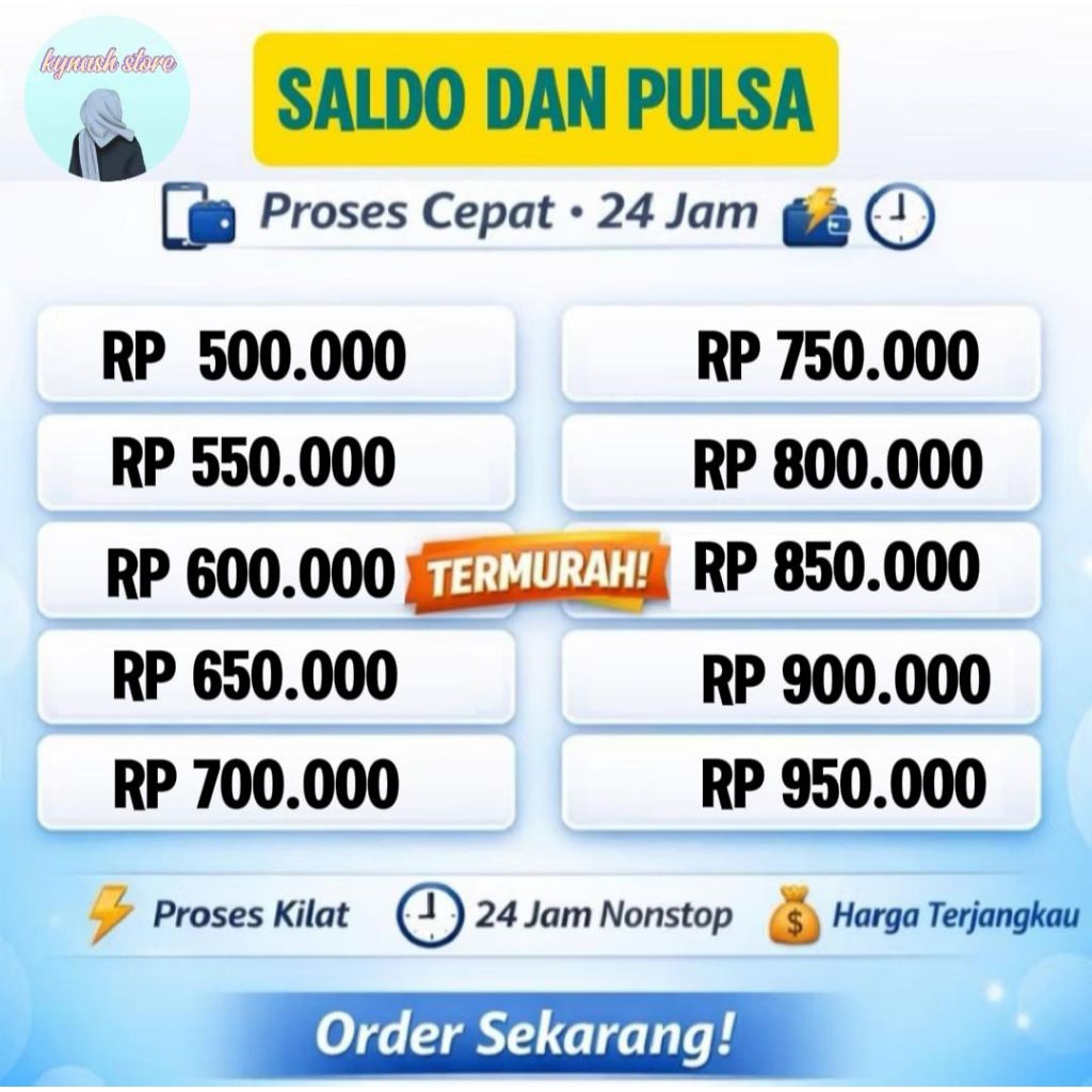 Isi Ulang Top Saldo Pulsa 500k / 500 Ribu