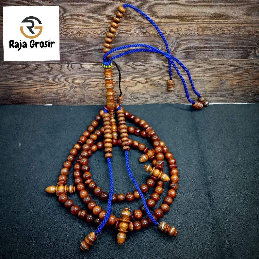 Tasbih tijani kayu kaoka kokka model bulat Cs31