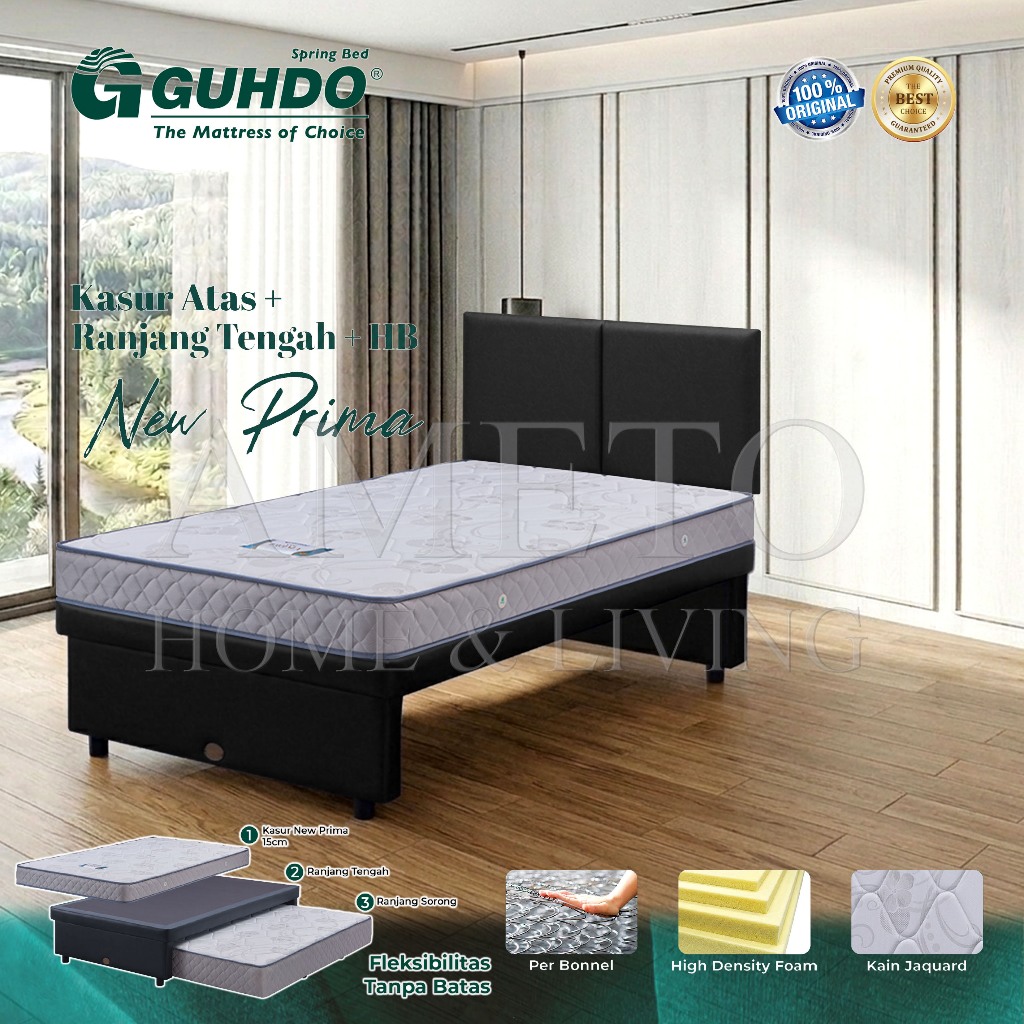 Guhdo Springbed 3 in 1 New Prima 90 100 120 140 160 180 x 200 HB Prospine/Tamara/Atlantic (TANPA SOR