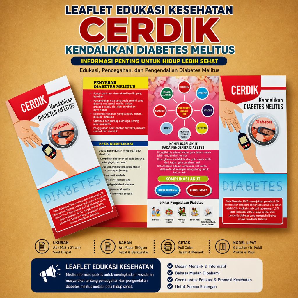Leaflet/Brosur Diabetes - Brosur Diabetes Melitus - Cerdik Kendalikan Diabetes