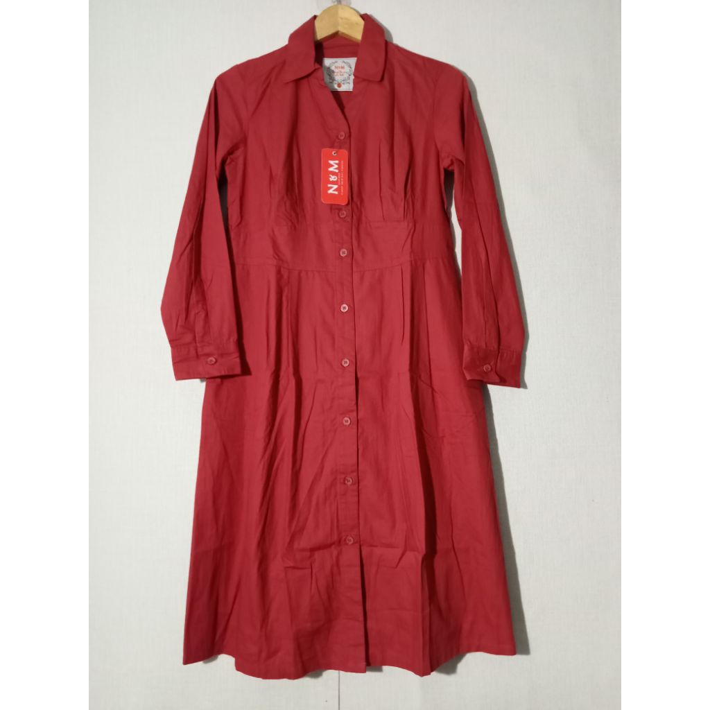 Novel Mice - Midi Dress / Tunik Katun Terakota Size S