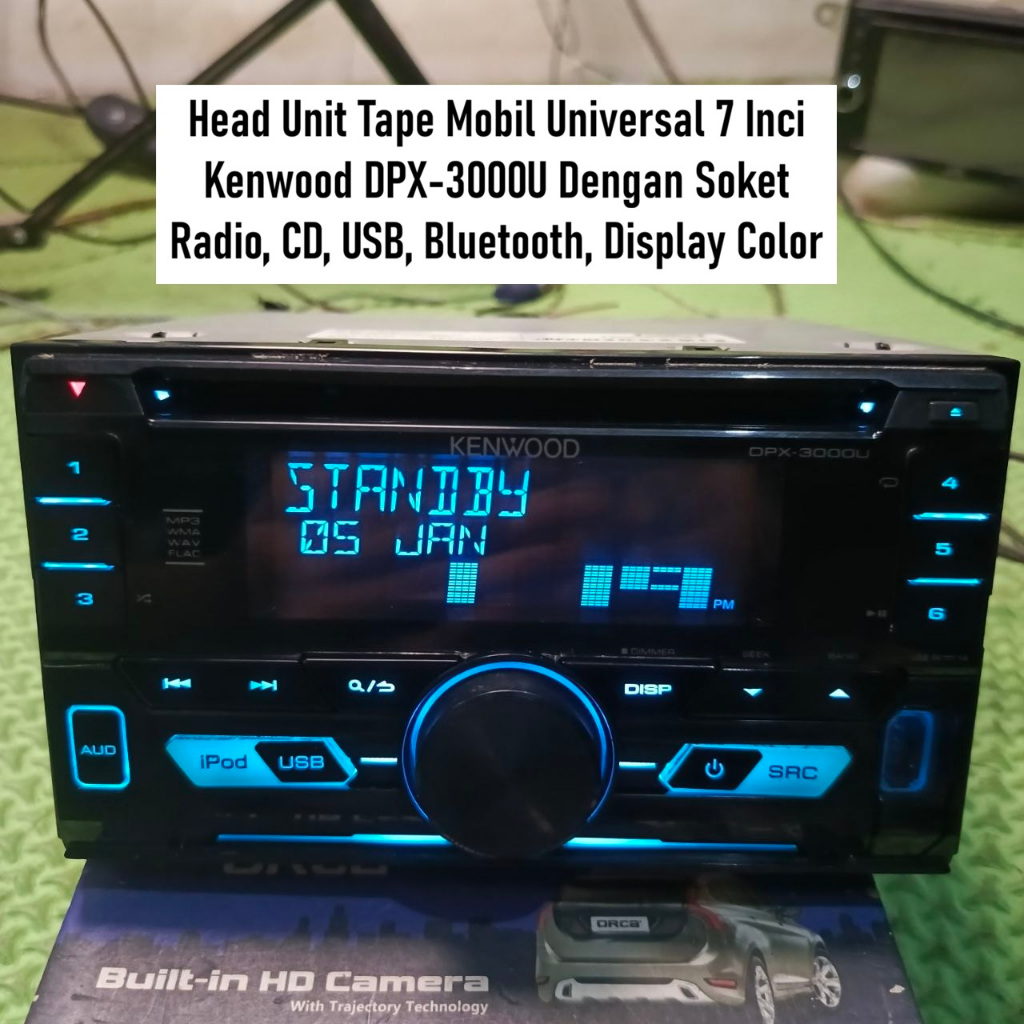 Tape Mobil Jadul KENWOOD Head Unit Radio Mobil Universal Bluetooth | DPX-3000U | Dengan Soket