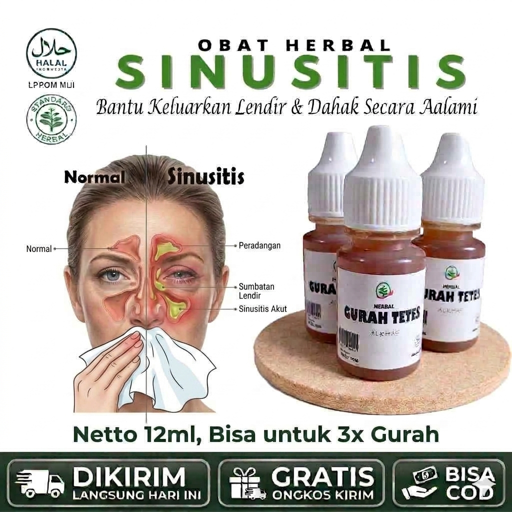 Gurah Tetes, Atasi Sinusitis Polip Hidung Rhinitis Alergi Sinus Hidung Bau