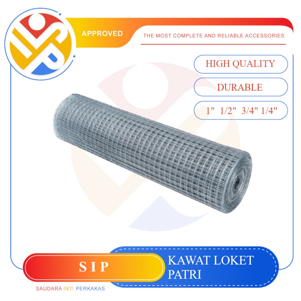 Kawat Patri Ram Las Ayakan Pasir / Kawat Loket Galvanis 1"  1/2” 3/4”  1/4"  25M 30Kg