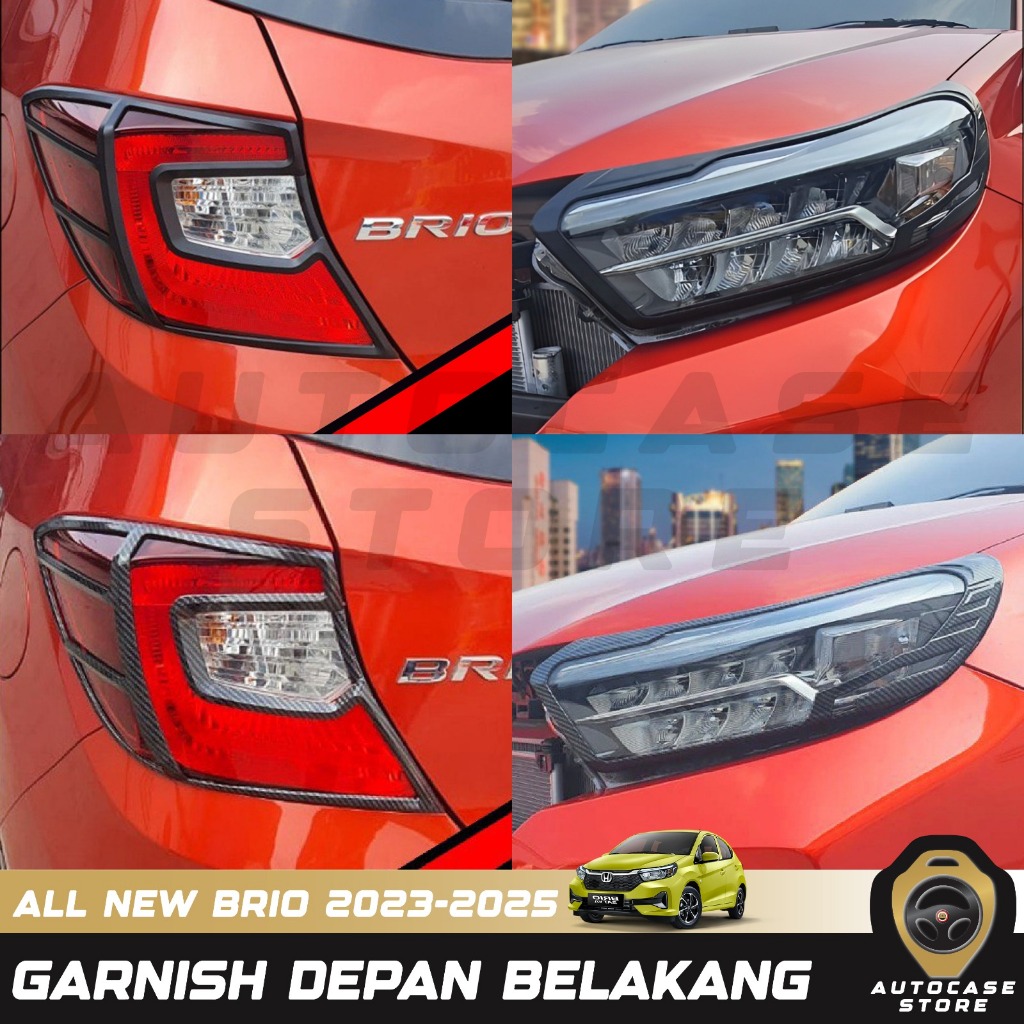 GARNISH DEPAN BELAKANG BRIO 2023-2025 CARBON & HITAM DOFF AKSESORIS MOBIL PNP